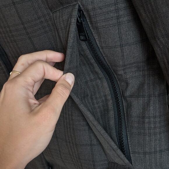 Lole Le Performance Brown Plaid Puffer Fit Waterproof Hooded Jacket, size M - Picture 4 of 8